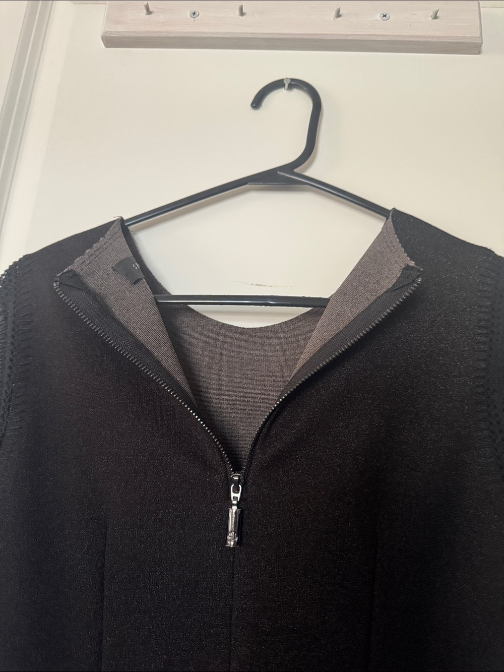 Stella & Jamie women’s black long sleeve slit backing blouse med - Picture 7 of 10